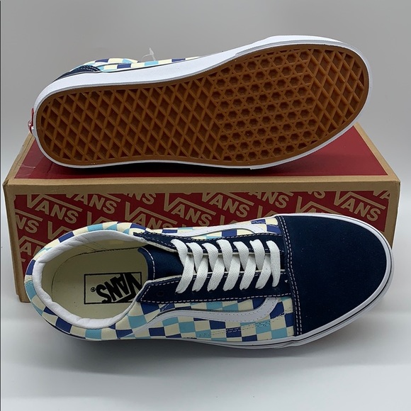 VANS OLD SKOOL CHECKERBOARD Blue Topaz WMNS - Picture 3 of 16